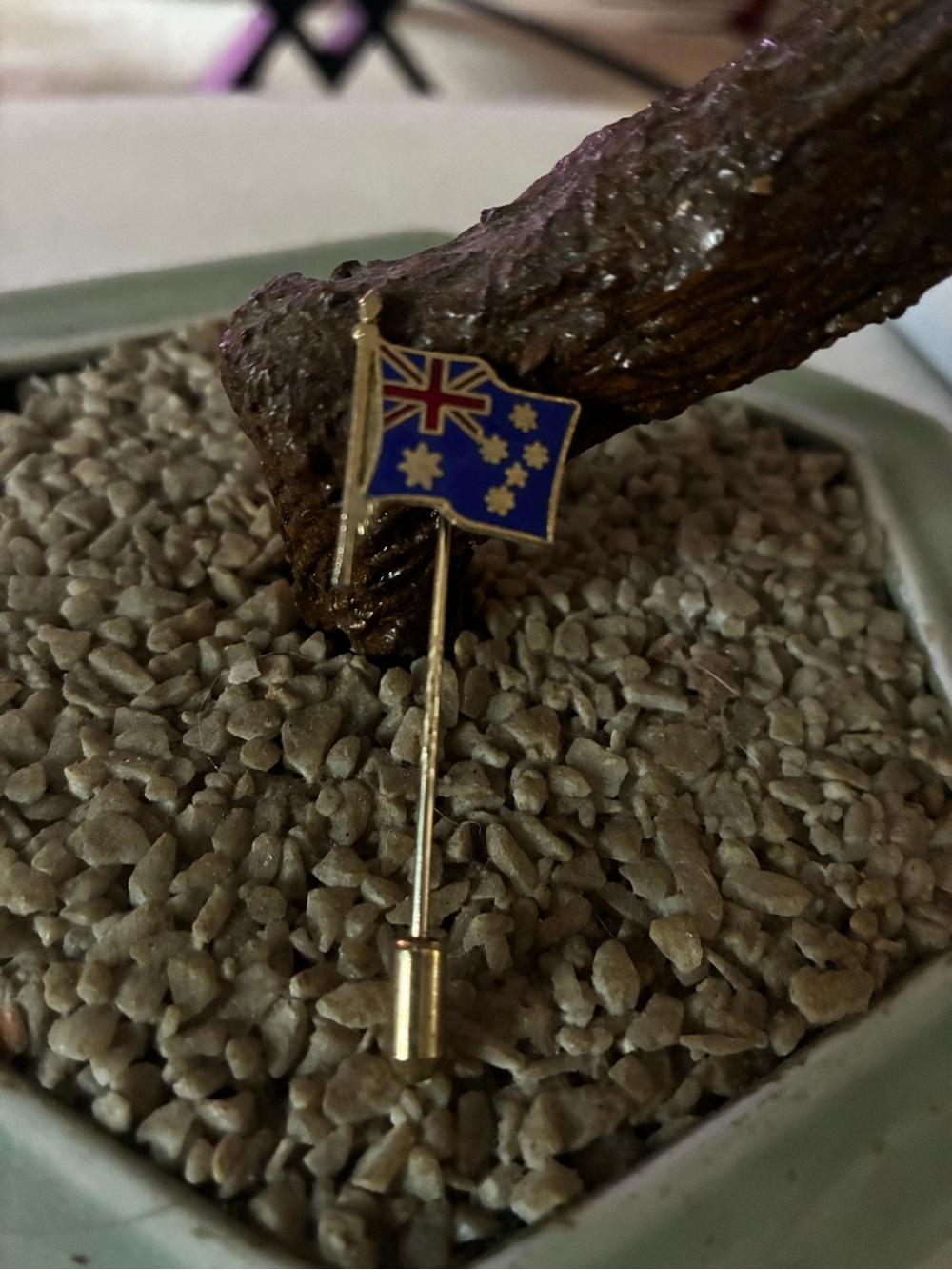Gold-Tone Australia Flag Lapel Pin - Blue & Gold